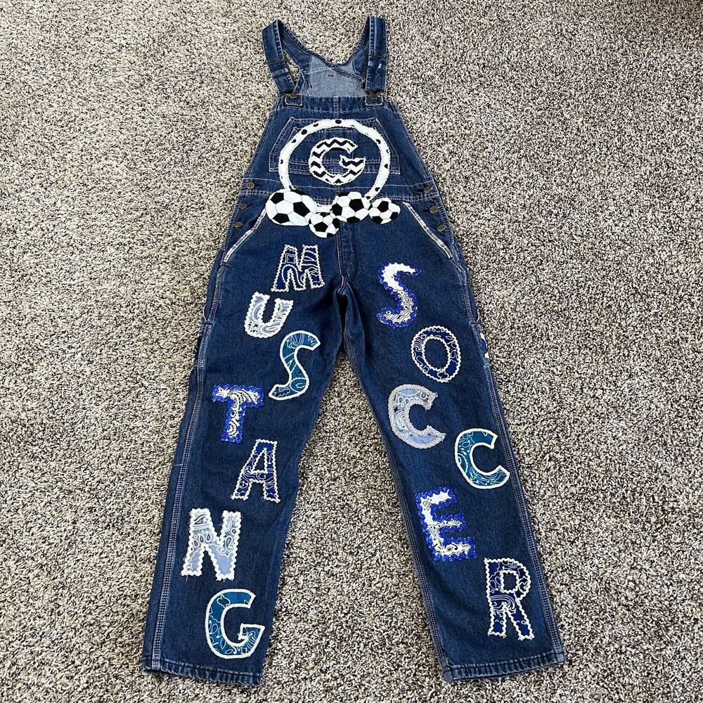 Key Overalls Denim Jean Baggy Hiphop Retro Women's Sz 8 Fit Trendy Oversize